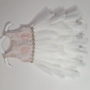 American Princess White and Pink Floral Dress